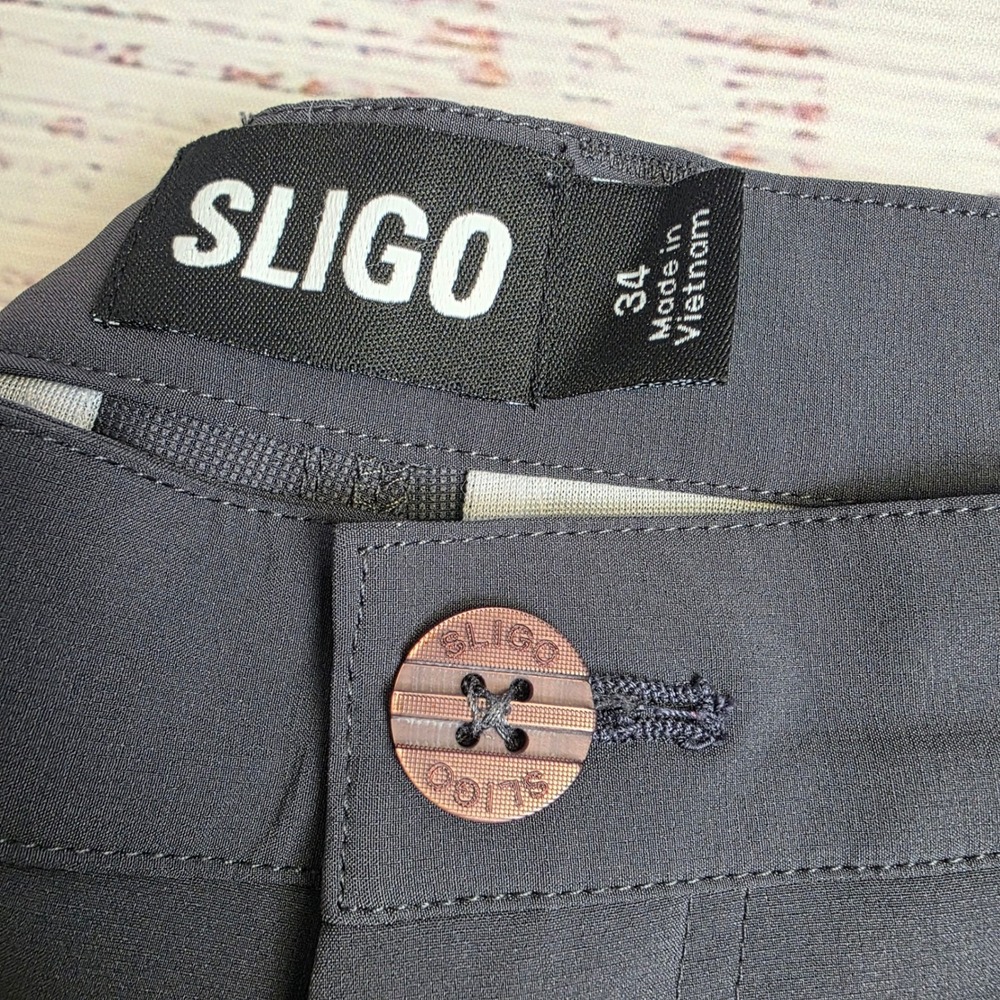 Sligo Mens Golf‎ Pants Charcoal Gray Performance Stretch Size 34x32 Stretch